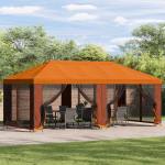Paviljon k&uuml;lgseinadega 6 x 3 m Oranž Pol&uuml;ester ja teras 190
