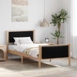 Voodiraam peatsiga Pruun ja must 90 x 200 cm M&auml;nnipuit