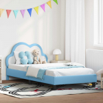 Laste voodiraam peatoega peaga Sinine 90 x 190 cm PU