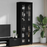 K&otilde;rge kapp riiuliga FLORIN must 60 x 35 x 182 cm tehispuit