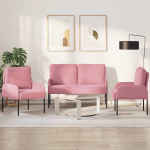 Diivanikomplektid padjaga 3 tk Roosa 115 x 56 x 80 cm Vineer