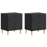&Ouml;&ouml;kapp 2 pcs Must 43 x 34,5 x 50 cm Tehispuit
