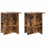 Kohvilaud 2 pcs Suitsutatud tamm 40 x 30 x 49 cm Tehispuit