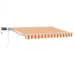 Manuaalne varikatus LED-idega Kollane ja oranž 3,5 x 2 m