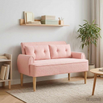 Nurgadiivan nuppude &auml;sitlusega Roosa 117 x 67 x 77 cm Boucl&eacute;