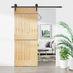 Liuguks naturaalne ja must 85 x 210 cm tahke m&auml;nnipuit