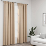 Pimendavad kardinad konksudega, 2 tk beež 140 x 245 cm