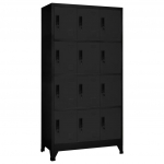 Lukustatav hoiukapp, must, 90 x 45 x 180 cm, teras