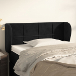 Voodipeats servadega, must, 83x23x78/88 cm, samet