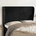 Voodipeats servadega, must, 147x23x118/128 cm, samet