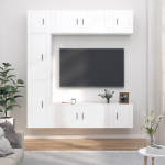 7-osaline telerikappide komplekt, valge, tehispuit