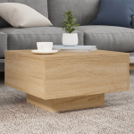Diivanilaud LED-tuledega, sonoma tamm, 55 x 55 x 31cm