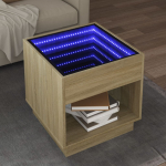 Diivanilaud LED-tuledega, sonoma tamm, 50x50x50cm