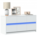 Telerikapp LED-tuledega, valge, 100 x 34 x 50 cm, tehispuit