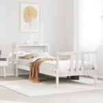 Voodiraam peatsiga ilma madratsita valge 90x200 cm