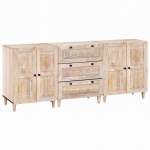 Kapp 3 tk valge 180 x 33,5 x 75 cm mangopuit
