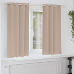 Kardinad r&otilde;ngastega 2 tk pruunikashall 175 x 140 cm pol&uuml;ester