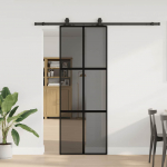 L&uuml;kanduks riistvara komplektiga must 76x205 cm karastatud klaas
