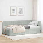 Nurga voodiraam peatsiga Helehall 90 cm x 200 cm Samet