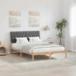 Voodiraam Pehme Peatoega peaga Pruun 160 x 200 cm M&auml;nnipuit