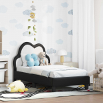 Kuni 3-aastase Voodiraam koos peatoega Must 70 x 140 cm PU