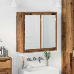 Vannitoa peeglikapp uksega vana puit 60 x 20 x 60 cm tehispuit
