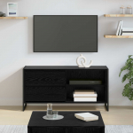 Telerikapp sahtliga Must tamm 100 x 36 x 49,5 cm Tehispuit