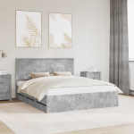 Voodiraam peatsiga sahtliga Betoonhall 160 x 200 cm Inseneripuit