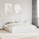 Laos voodi peaga sahtliga Valge 180 x 200 cm Tehispuit