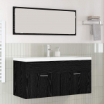 Vannitoa kapp uksega must tamm 100 x 38,5 x 46 cm tehispuit