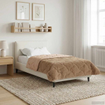 Talve tek Pruunikashall 140 x 220 cm Mikrokiud ja Teddy villa