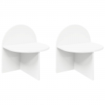 &Ouml;&ouml;kapp 2 pcs Valge 40 x 35,5 x 45,5 cm T&ouml;&ouml;deldud puit