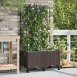 Aiakonteiner Kastmise ja Ratastega 2 tk Pruun 80 x 40 x 148 cm