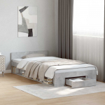 Voodiraam ladustamisega Betoonhall 80 x 200 cm Tehispuit