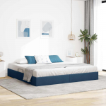 Ottomani voodiraam ladustamisega Sinine 200 x 200 cm kangas