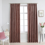 Pimendavad kardinad 2 tk konksud, samet, vanaroosa, 140x225 cm