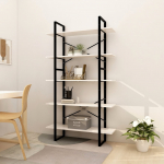 5-korruseline raamaturiiul, valge, 100x30x175 cm, m&auml;nnipuit