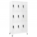 Lukustatav hoiukapp, valge, 90 x 45 x 180 cm, teras