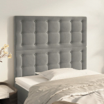 Voodipeatsid 2 tk, helehall, 80x5x78/88 cm, samet
