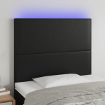 LED-voodipeats, must, 80x5x118/128 cm, kunstnahk