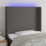 LED-voodipeats, hall, 103x16x118/128 cm, kunstnahk