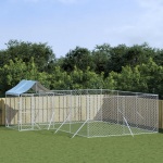 Katusega koeraaedik, h&otilde;bedane, 6x6x2,5 m, tsingitud teras