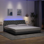 Voodiraam LED-iga ilma madratsita, 200 x 200 cm, kangas