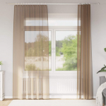 Voile kardinad varrastaskutega 2 tk, helepruunid