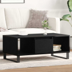 Kohvilaud sahtliga must tamm 90 x 50 x 36.5 cm tehispuit