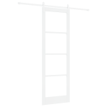 Libisev uks koos tarvikute komplektil valge 78x232 cm massiivne m&auml;nnipuit