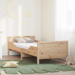 Voodiraam madratsiga peaga Pruun 80 x 200 cm Tahke m&auml;nd