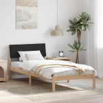 Voodiraam peatsiga Pruun ja must 90 x 190 cm M&auml;nnipuit