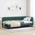 Nurga voodiraam Tume rohelise 90 x 200 cm Samet