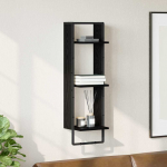 Seinariiul riiuliga Must tamm 30 x 25 x 100 cm Tehispuit